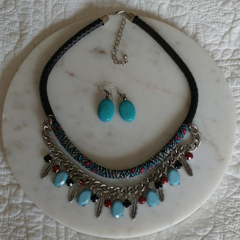 Bohemian style Costume Jewelry  Necklace/Earing set